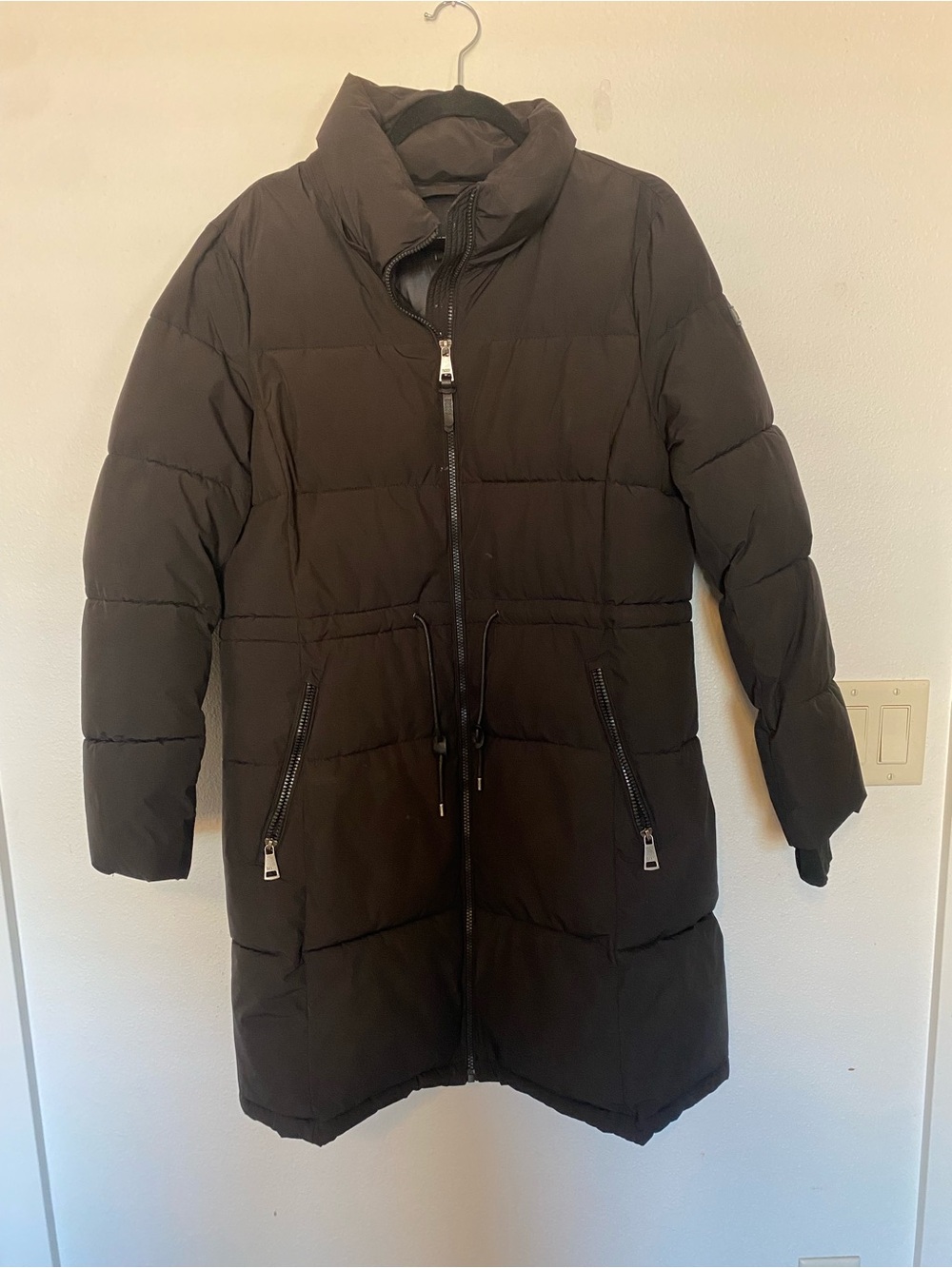 Women's Black Puffer Coat -  Long Winter Jacket